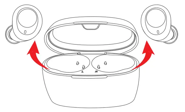 J2 Group XT100 True Wireless Earbuds - power on