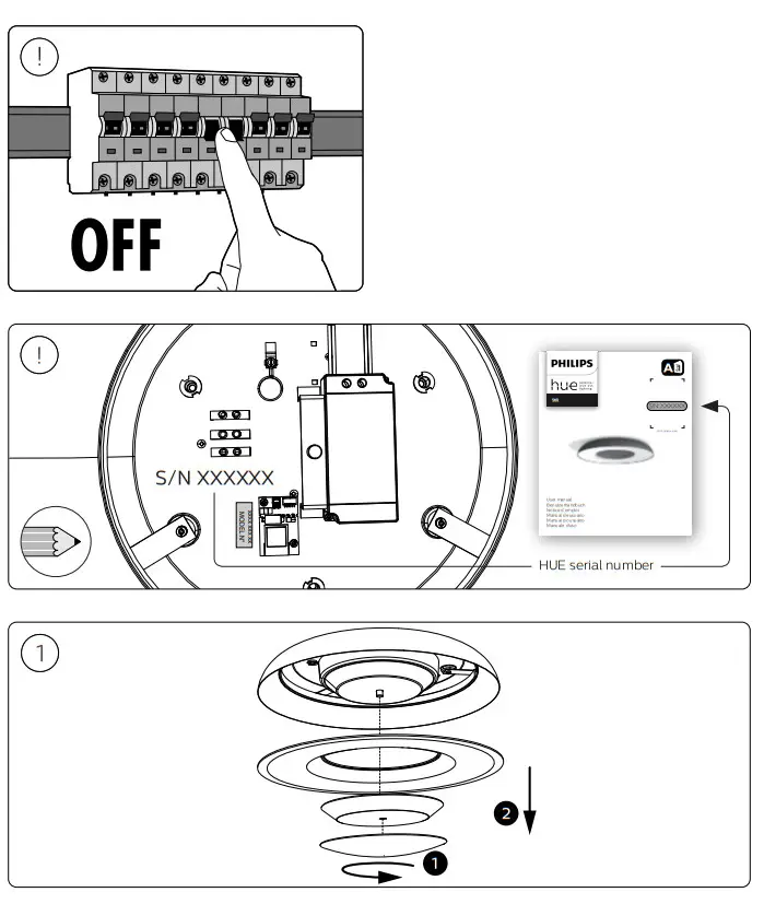 PHILIPS 915005402601 Still Hue Still Aluminum Ceiling Light - fig 1