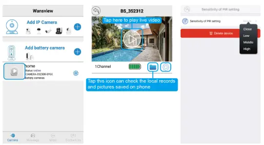 wansview B1T1 1080p Indoor and Outdoor Home Security Camera - batre