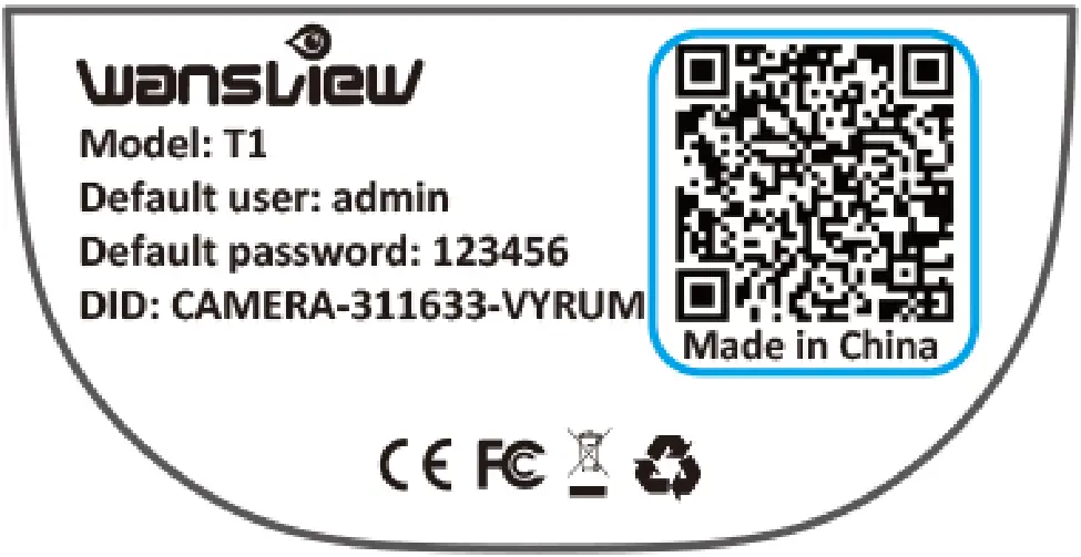 wansview B1T1 1080p Indoor and Outdoor Home Security Camera - qr box