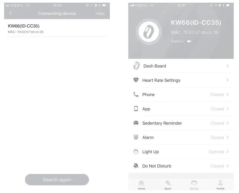 imilab KW66 Smartwatch - APP