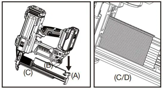 FREEMAN PE20V31618G 20V Cordless 3 in 1 16 and 18 Gauge Nailer and Stapler Kit - LOADING FASTENERS 2