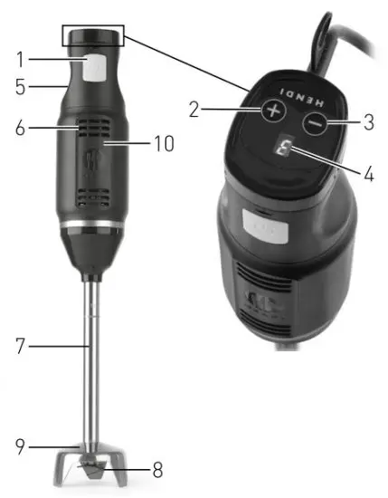 HENDI 222157 Stick Blender - Main parts