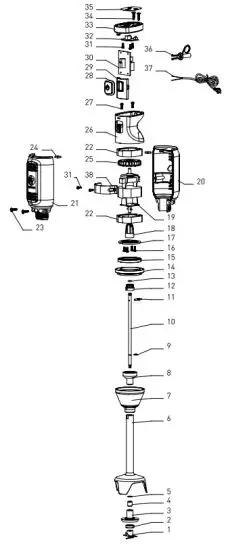 HENDI 222157 Stick Blender - Part list