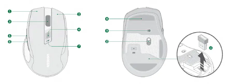 UGREEN- MU006 -Ergonomic- Wireless- Mouse- 1
