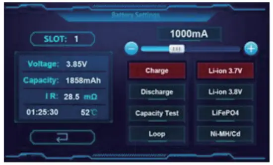 EBL Professional Care On Batteries and Charger - Main Interface 1