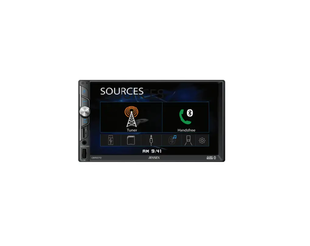 Jensen Media Receiver Bluetooth Featuring A 7