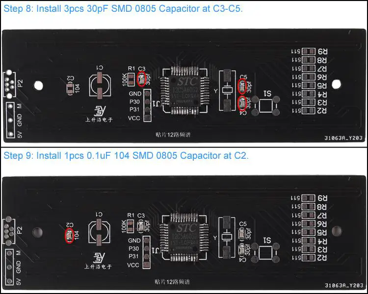 Icstation GY19288 DIY Bluetooth Music Spectrum Speaker Kit - Install shown steps 4