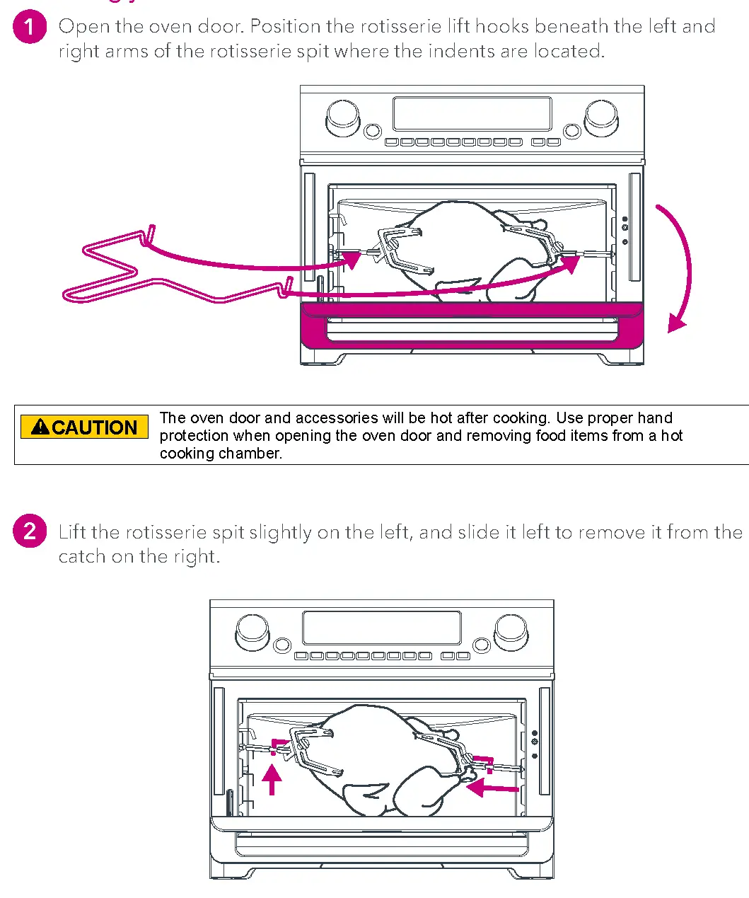 Removing your rotisserie food