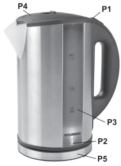 HYUNDAI VK 113 Electric Kettle - CONTROLS