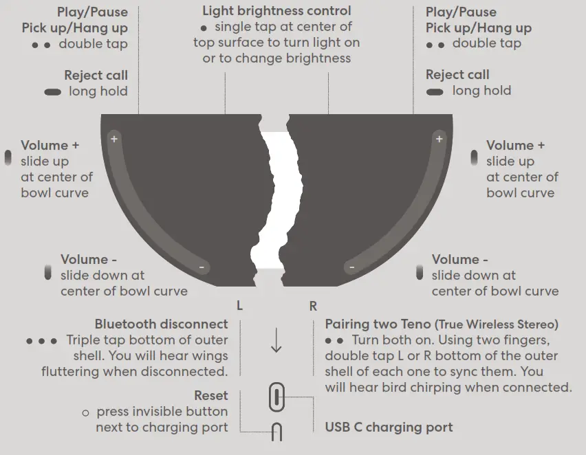 lumio Teno Bowl Shaped Speaker - Fig