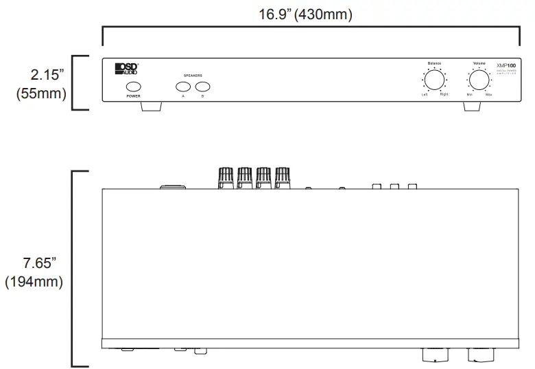 OSD AUDIO XMP100 Digital Stereo Power Amplifier - fig1