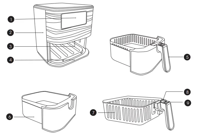 Innsky Air Fryer Instruction - Diagram