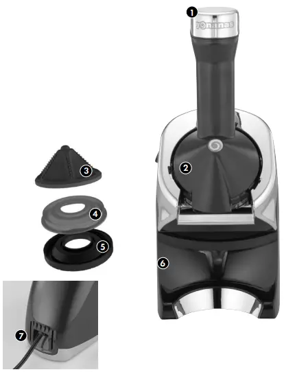 yonanas 988BK Deluxe Vegan Non-Dairy Frozen Fruit Soft Serve Dessert Maker-fig2