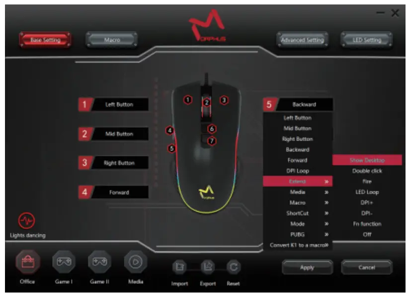 AIKUN GX66 7200DPI RGB Gming Mouse Morphus GX66PRO Master - Run the Driver 1