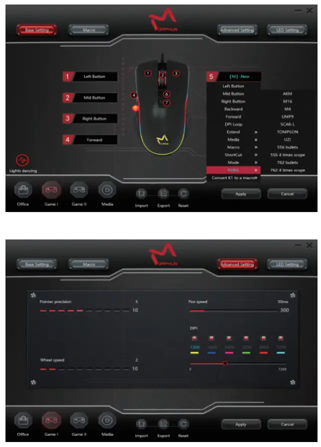 AIKUN GX66 7200DPI RGB Gming Mouse Morphus GX66PRO Master - Turn off Backlight 1