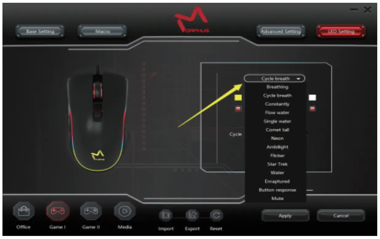 AIKUN GX66 7200DPI RGB Gming Mouse Morphus GX66PRO Master - Turn off Backlight 3