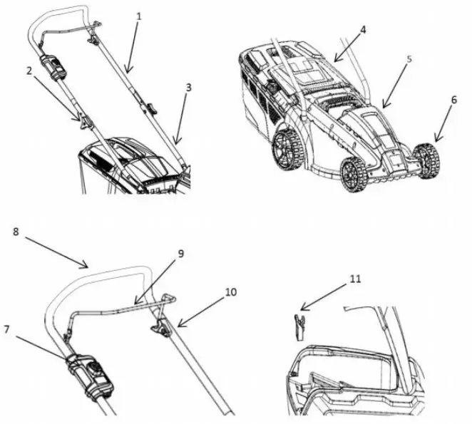swift EB137CD 40V Lithium Ion Cordless Lawn Mower - PARTS LIST