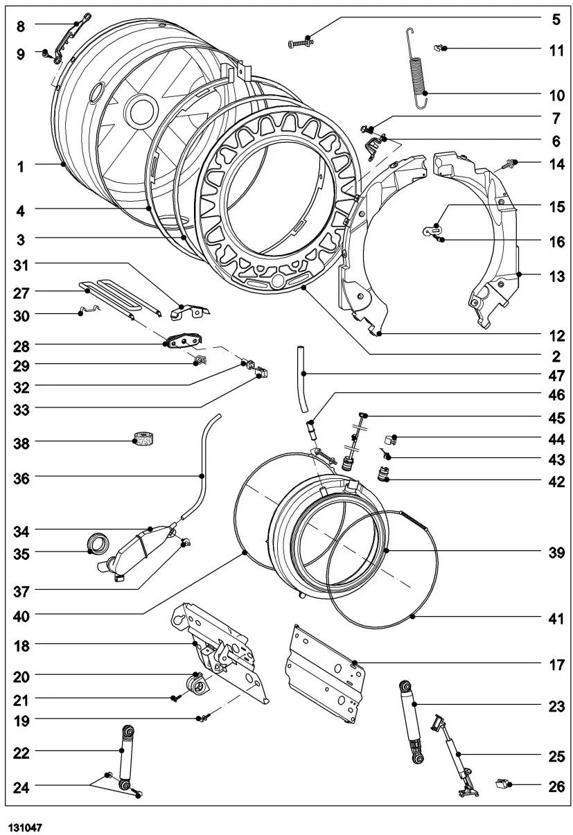 Miele W 3933 Washing machines Suds container Heating