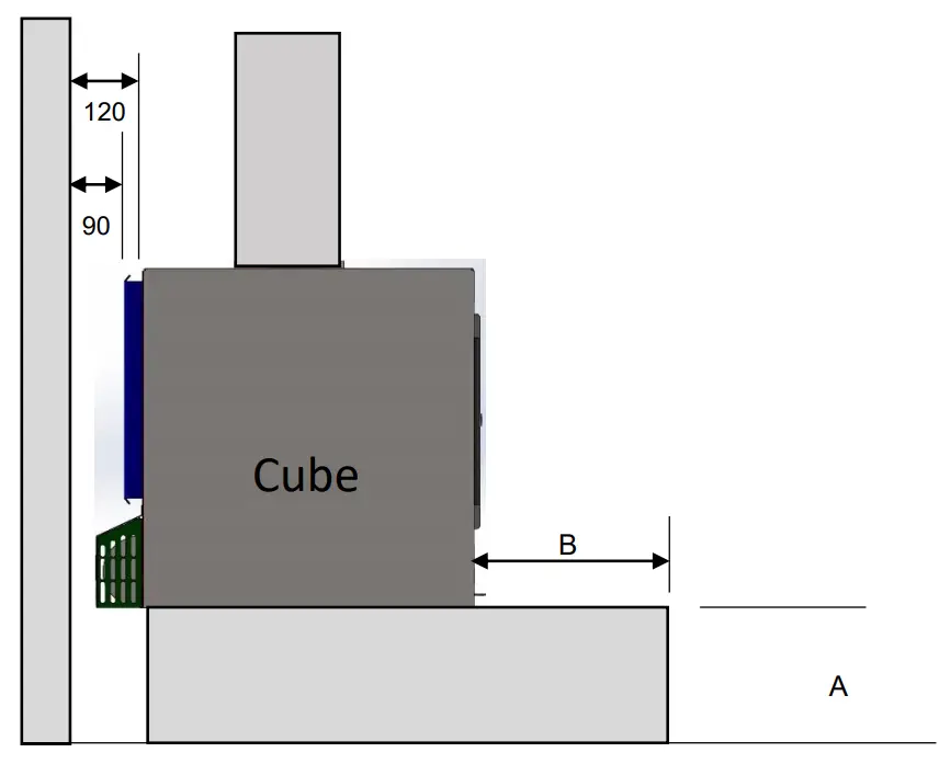 KEMLAN Cube Freestanding Wood Heater - MEASUREMENT