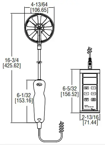 Dwyer 473B 100 mm Vane Thermo-Anemometer Test Instrument - Cover 2