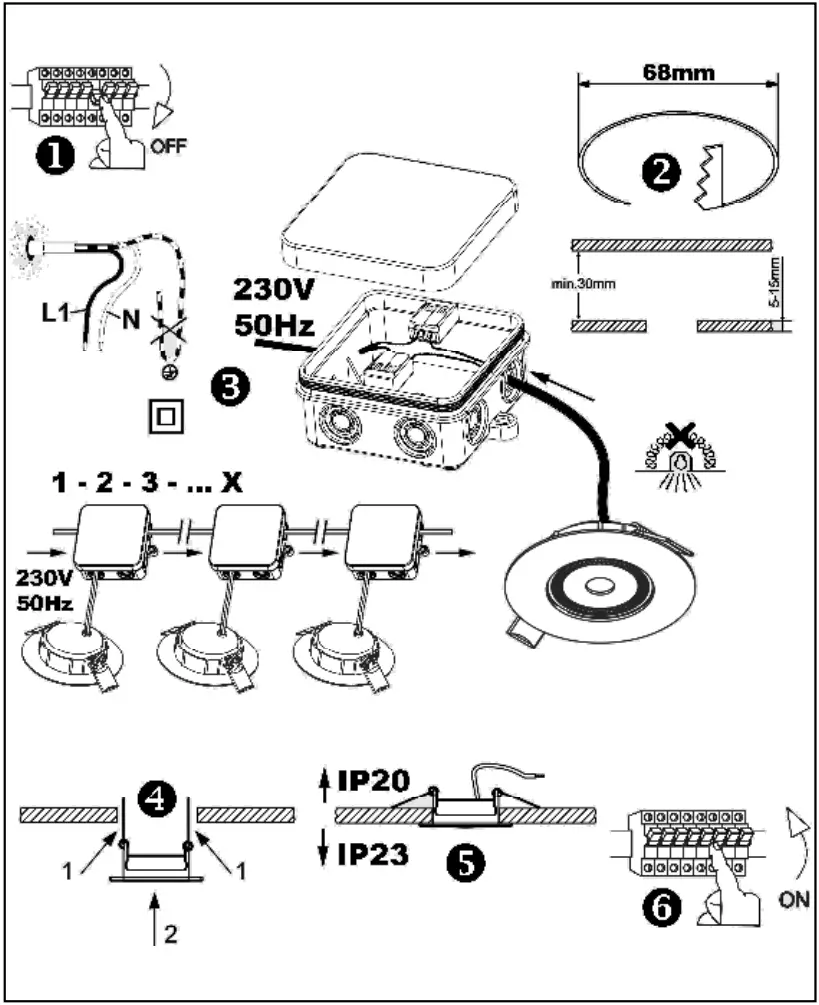 B K Licht BKL1279 1280 1281 LED Recessed Spots - Fig 1