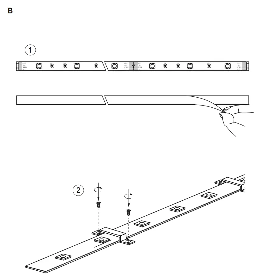 TEANIA Light Strips LED Installation illustration