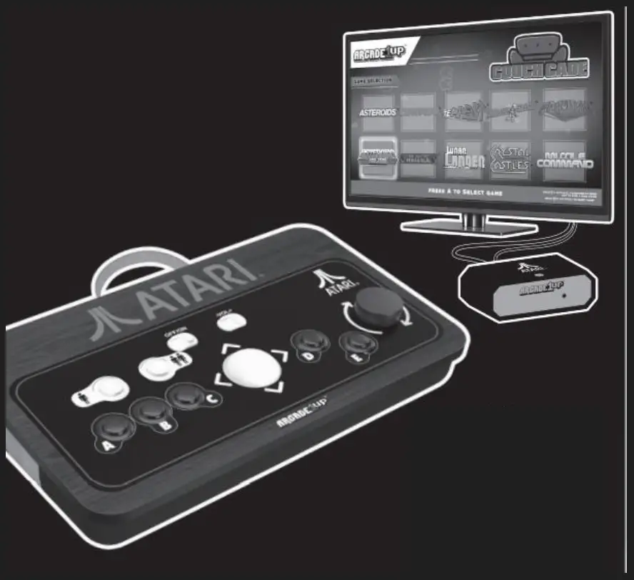 ARCADE 1UP ATR-E-20650 ATARI COUCHCADE Wireless Gaming System feature