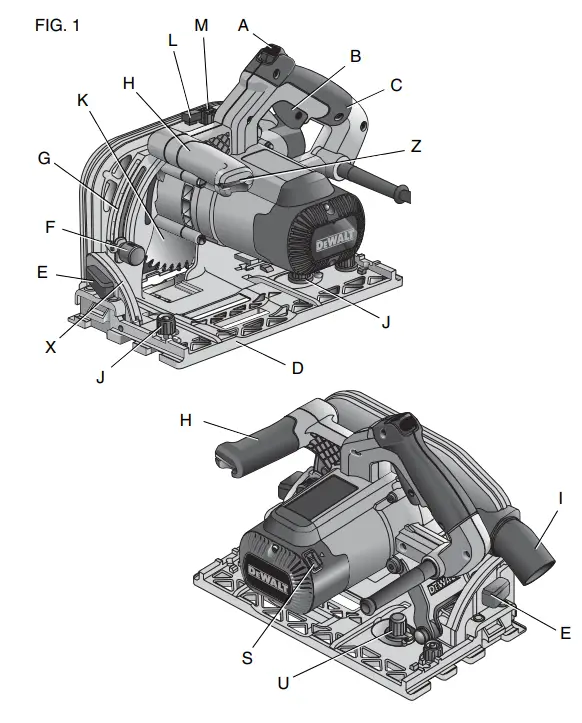 DEWALT DWS520KT Plunge Circular Saw 1300W fig 1