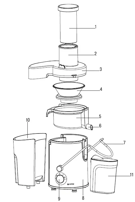 VITEK VT-3652 BK Juicer-1