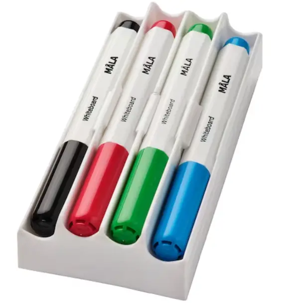 IKEA-MALA-Whiteboard-Pen-with-Holder-Eraser-Mixed-Colours