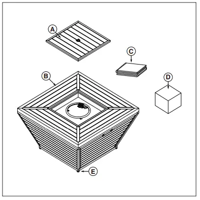 Sunbeam Aluminum Fire Table -Package Contents