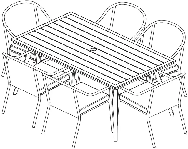 HAMPTON BAY Heather Glen 7 Piece Dining A01