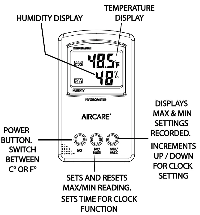 AirCare Dual Display Thermometer Hygromete