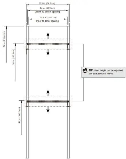 EVERBILT 90466 25 5 in Double Shelf - Plan Your Closet Layout