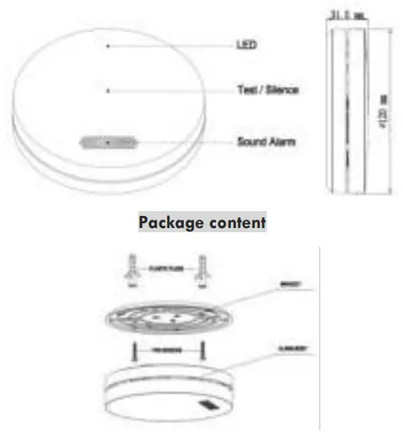 AROHA SM11W Smoke Detector - Fig1