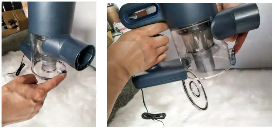 Airflo AFV6062 2 in 1 Cordless Handstick Vacuum Cleaner -release button.