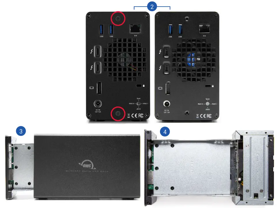 OWC GEMINI Thunderbolt Dock and Dual Bay RAID External Storage Enclosure - Assembly Steps 1