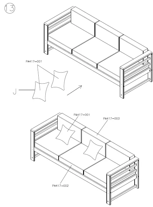 ASHLEY P417-838 Outdoor Seating Sofa 10