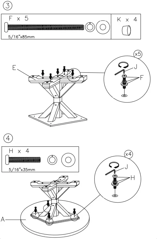 ASHLEY D71850B Dining Room Kodatown Dining Table Base 3