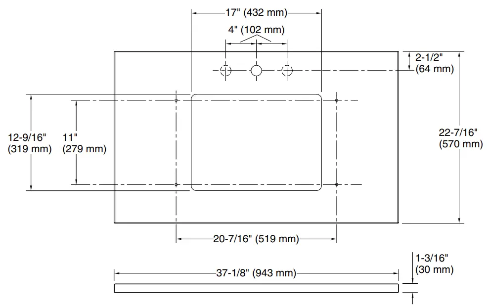 KOHLER-K-28250-Silestone-Quartz-37-Inch-Vanity-Top-with-Rectangle-Cutout-1