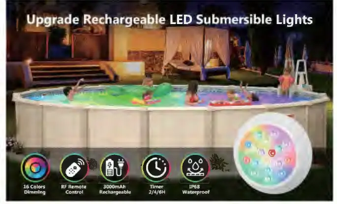 LyLmLe PL19-RF4W Upgrade Rechargeable LED Submersible Lights 1