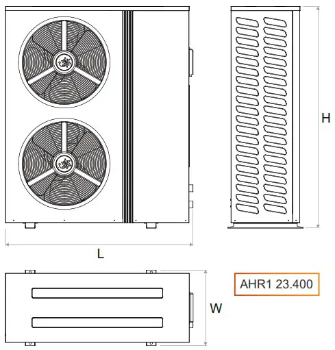 AIRTECHNIC AHP1 Air Water Heat Pump - DIMENSIONS 2