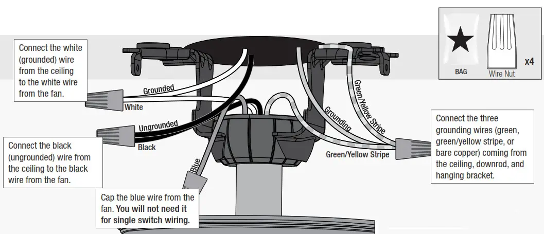 Hunter 59397 Warrant Ceiling Fan - Wiring the Fan
