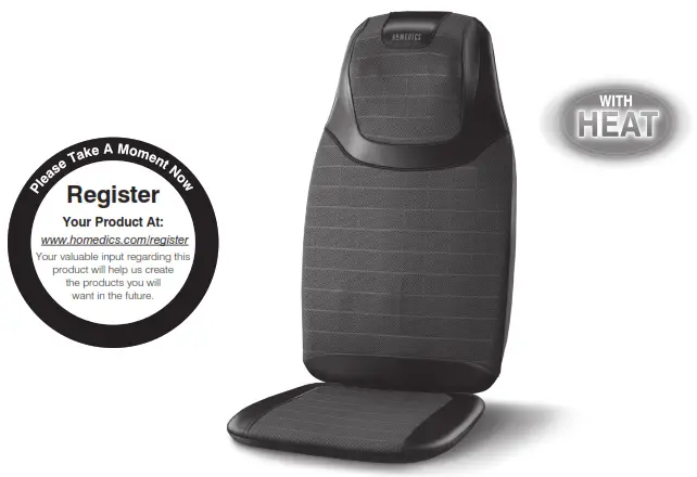 Homedics MCS-700H Total Coverage Shiatsu Massage Cushion Instruction - Coverage Shiatsu