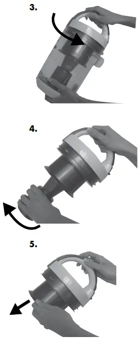Check the air passageway on - Cleaning the inner cyclone & screen