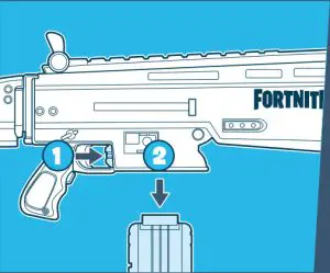 NERF NER FORTNITE AR - d remove clip from blaster