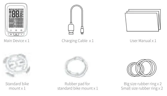 COOSPO BC107 Bike Computer Wireless GPS with Bluetooth- Accessories