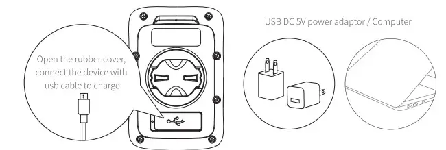 COOSPO BC107 Bike Computer Wireless GPS with Bluetooth- Charging