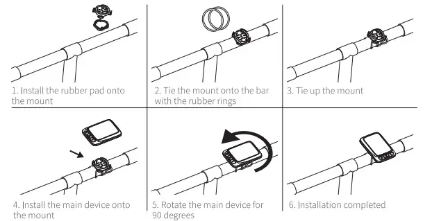 COOSPO BC107 Bike Computer Wireless GPS with Bluetooth- Install